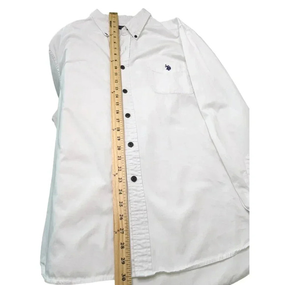U.S. Polo Assn. Mens 100% Cotton White Button Down Long Sleeve Shirt Size XL - Picture 11 of 14